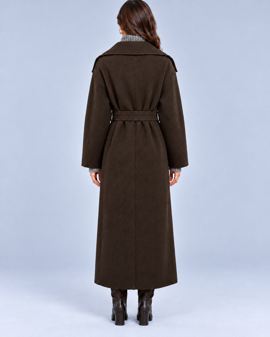 Women's Wool Blend Trench Coat | Elegant Ankle-Length Winter Outerwear