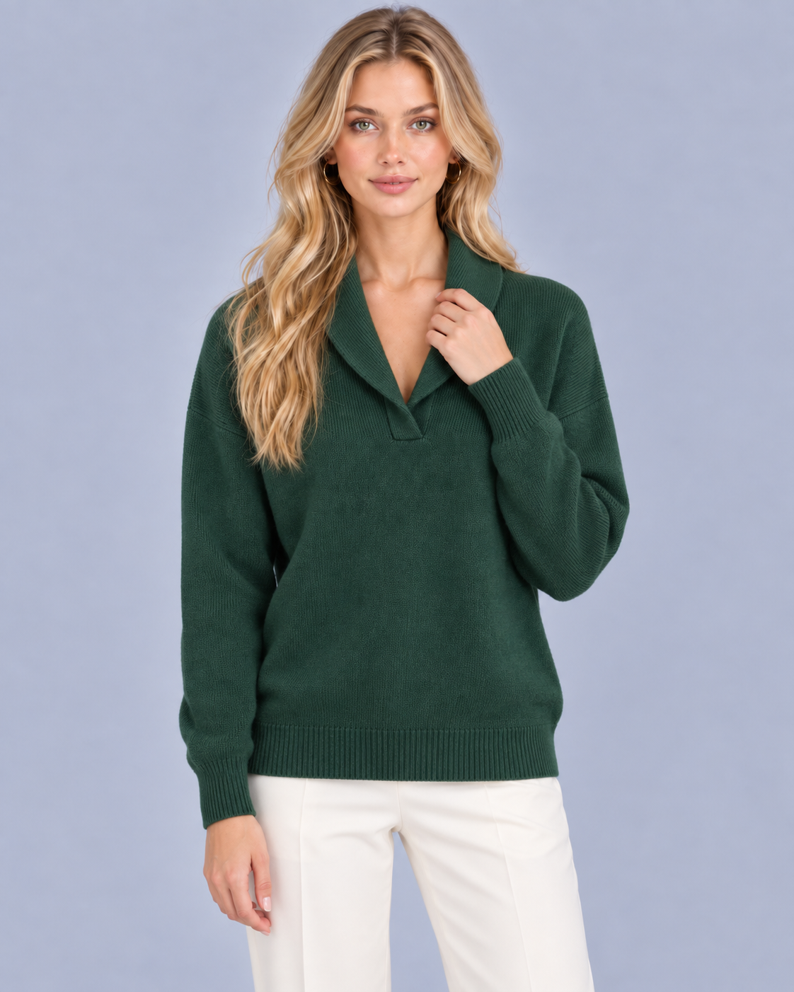 Women's Soft Knit Jumper | Relaxed V-Neck Sweater