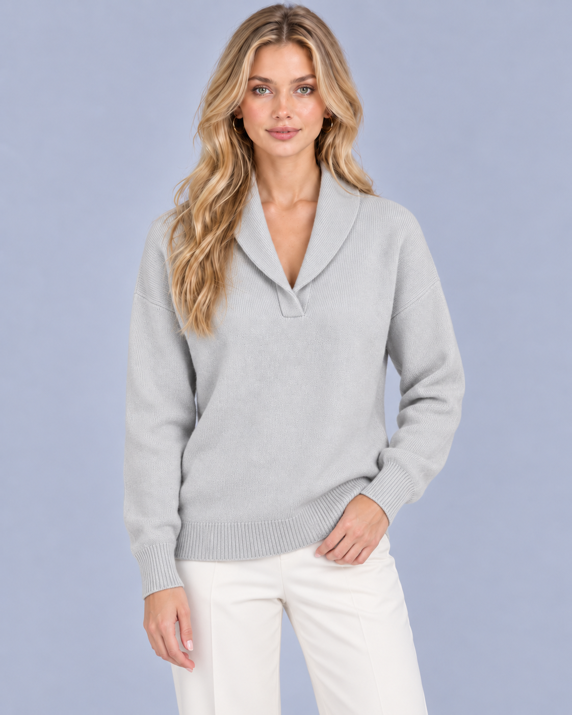 Women's Soft Knit Jumper | Relaxed V-Neck Sweater