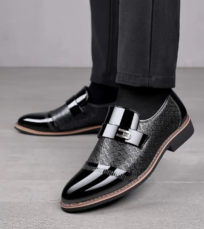 Men's Patent Leather Slip-On Dress Shoes