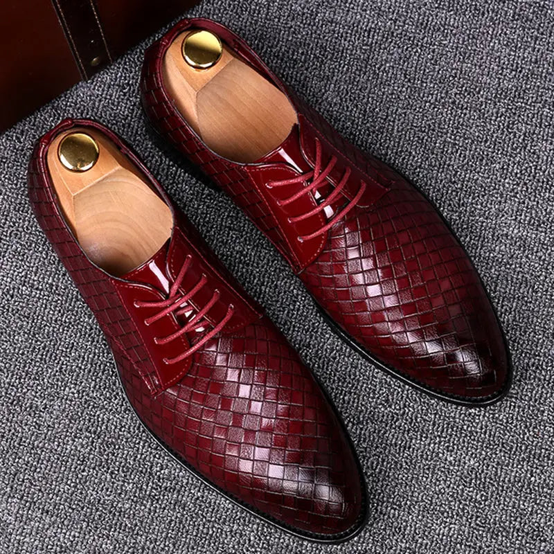 Men's Embossed Leather-look Lace-Up Shoes