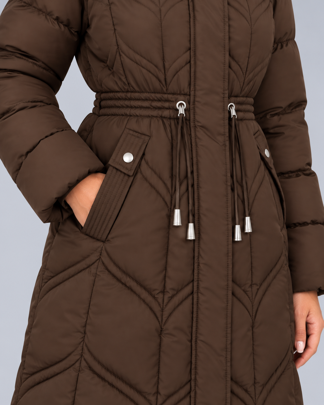 Women’s Faux Fur Hooded Puffer Coat | Quilted Drawstring Winter Parka Jacket