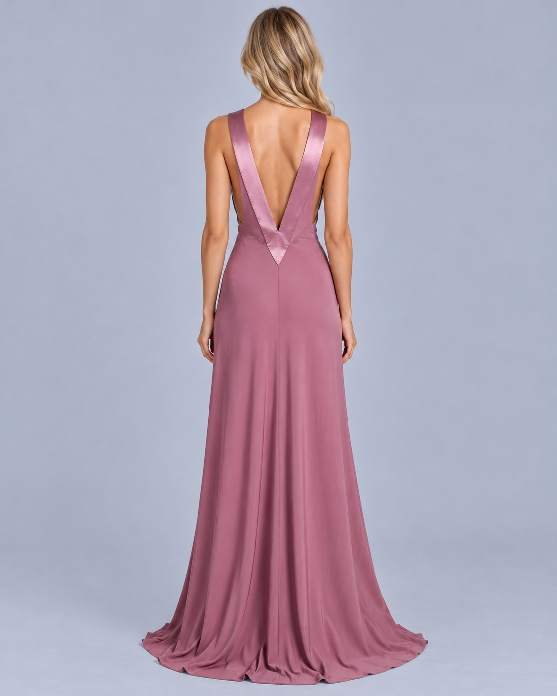 Women's Plunge Maxi Dress with Satin Straps