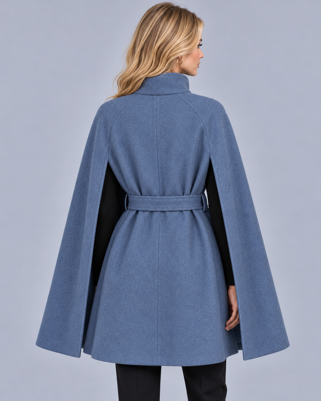 Women's Wool-Look Belted Cape Coat
