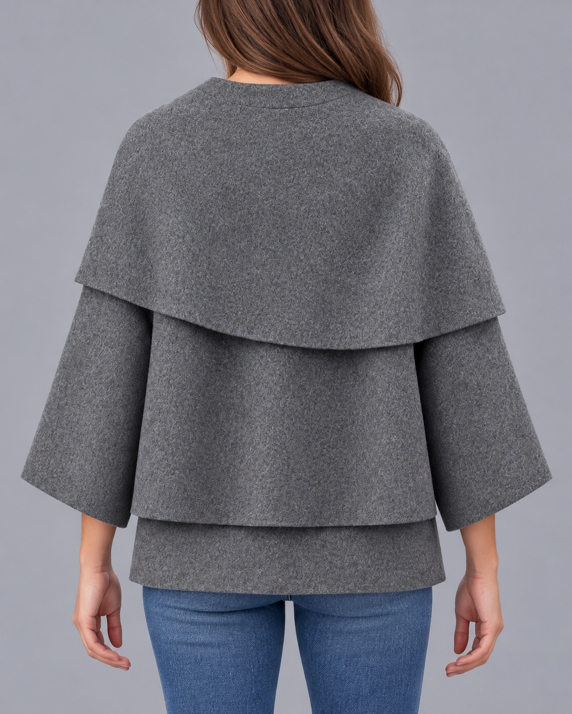 Women's Cape Collar Scarf Coat | Pullover Jacket with Raglan Sleeves
