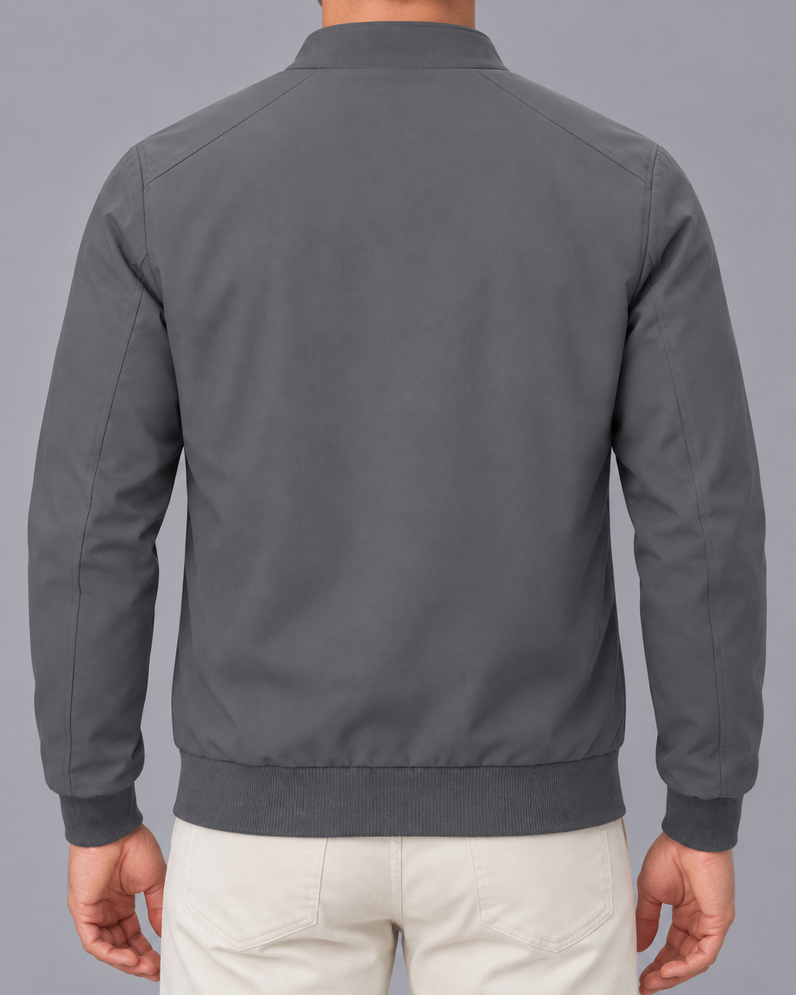 Men’s Quilted Lined Stand Collar Jacket