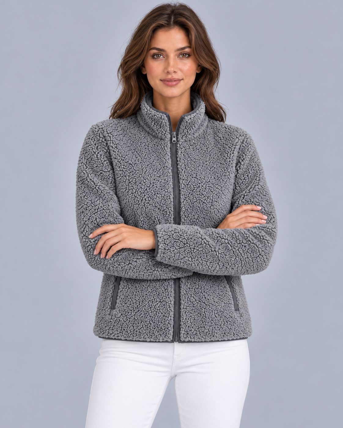 Women's Full-Zip Sherpa Fleece Jacket