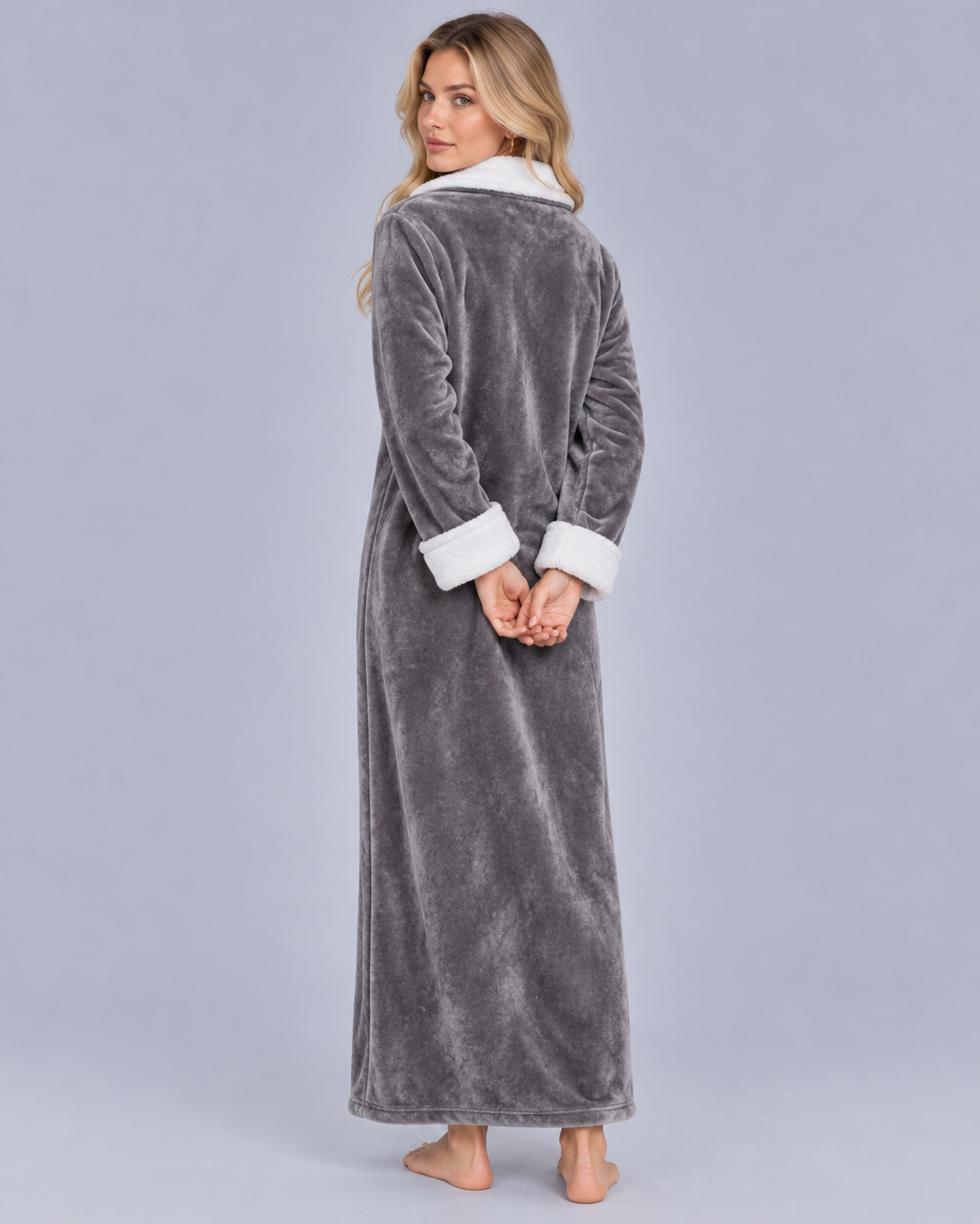 Women's Fleece Zip Up Dressing Gown