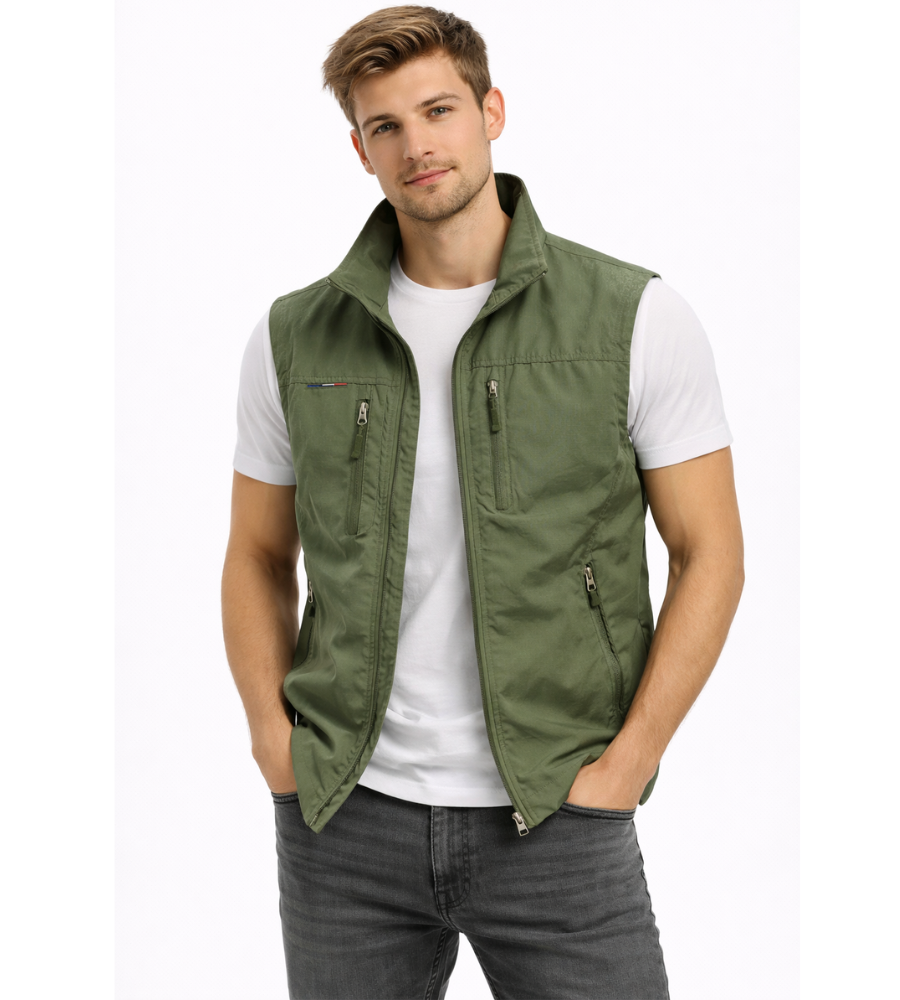 Men's Zip-Up Stand Collar Vest