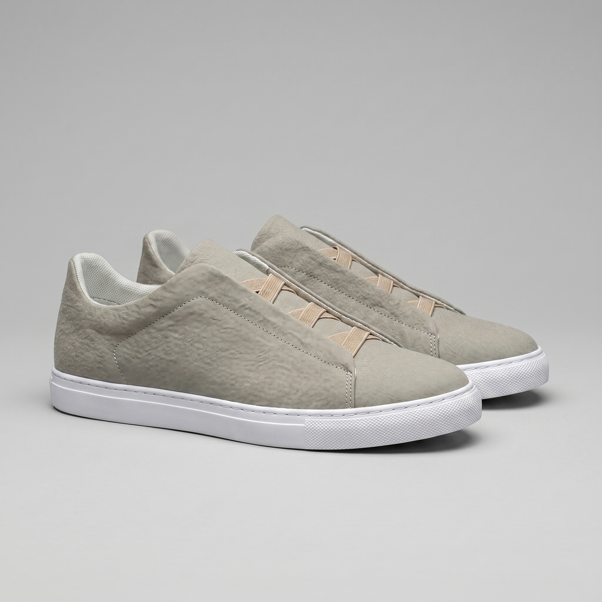 Men's Suede Low-Top Slip-On Trainers | Laceless Sneakers with Elastic Straps and Rubber Cupsole