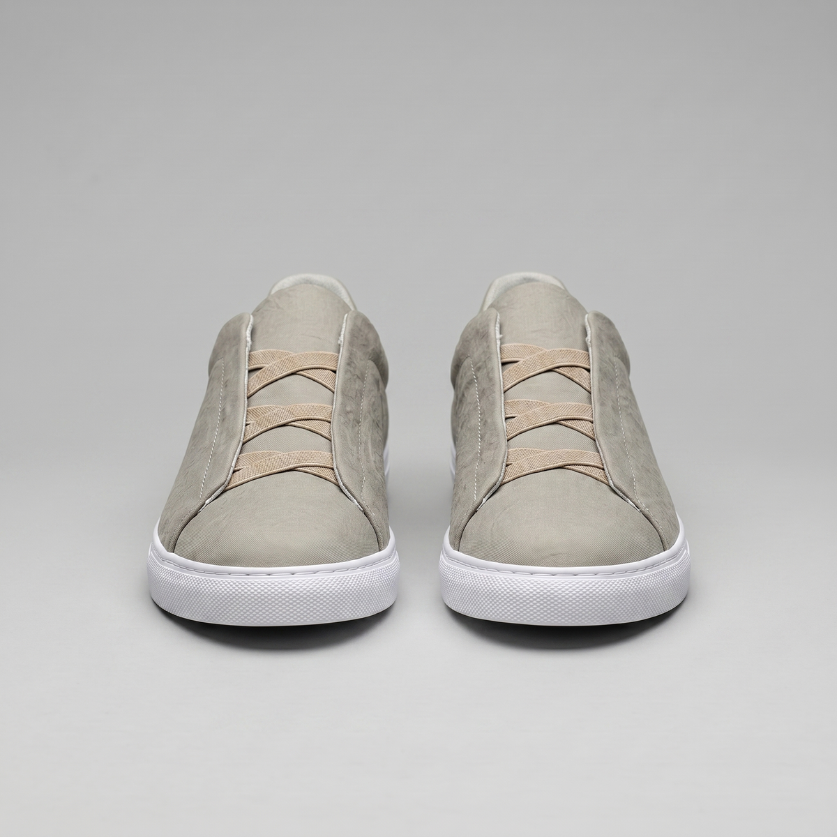 Men's Suede Low-Top Slip-On Trainers | Laceless Sneakers with Elastic Straps and Rubber Cupsole