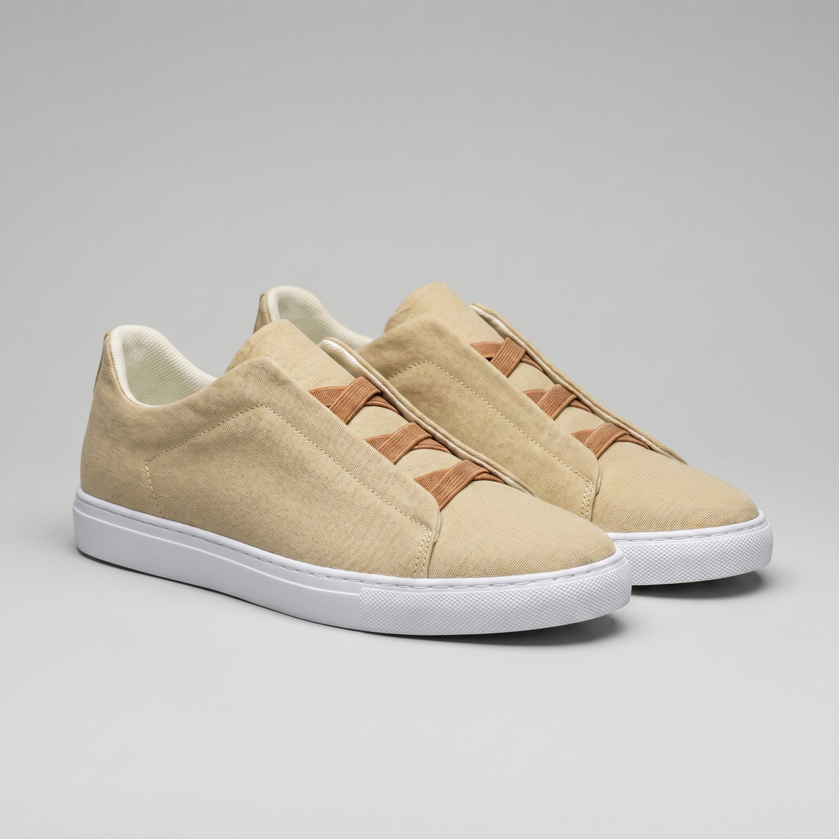 Men's Suede Low-Top Slip-On Trainers | Laceless Sneakers with Elastic Straps and Rubber Cupsole