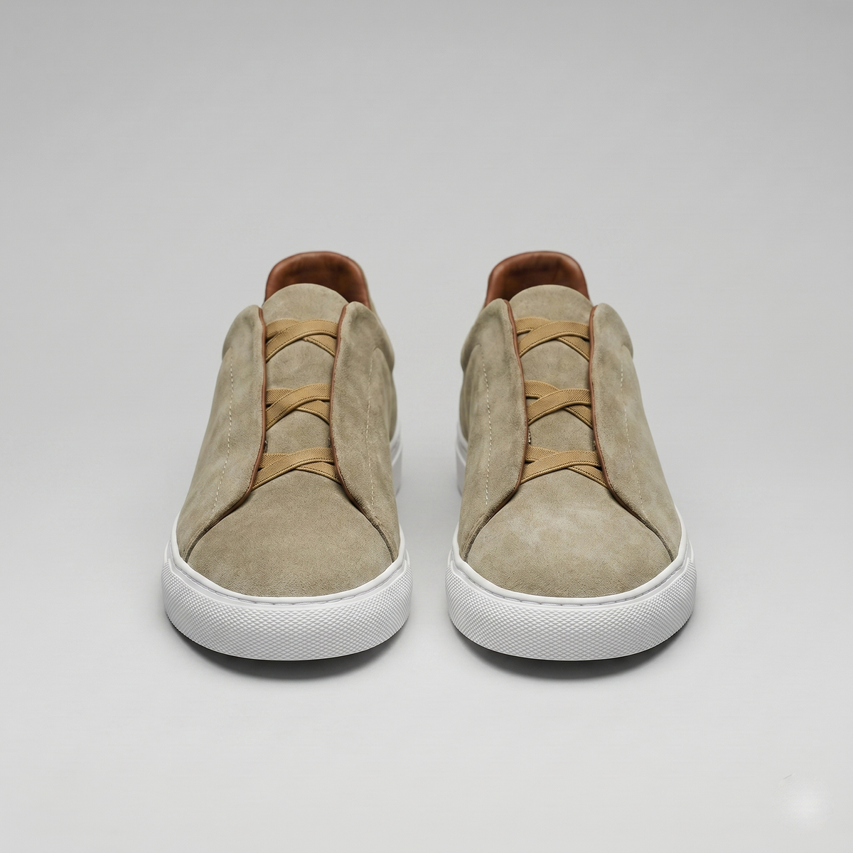 Men's Suede Low-Top Slip-On Trainers | Laceless Sneakers with Elastic Straps and Rubber Cupsole