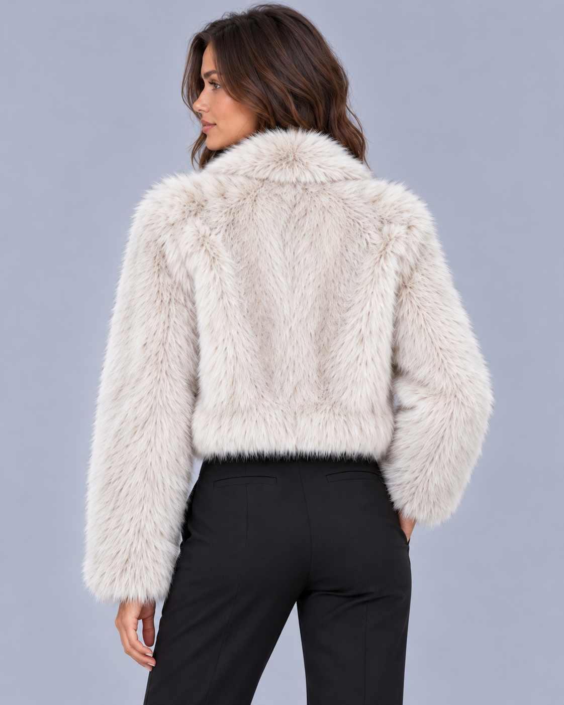 Women's Cropped Faux Fur Jacket