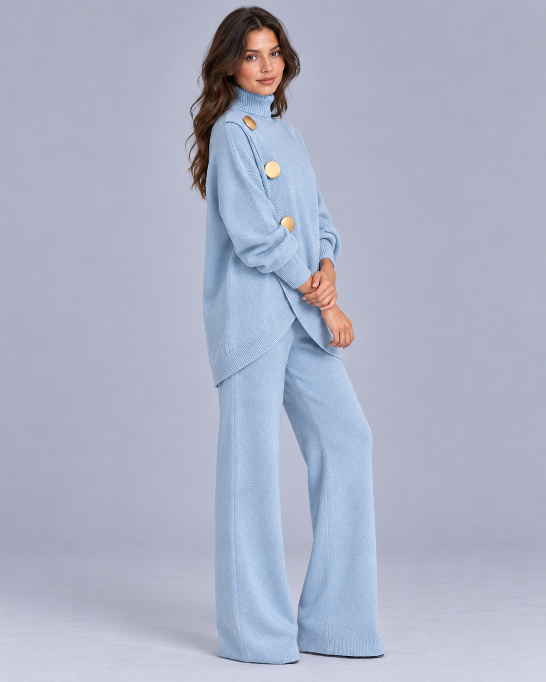 Women's Knitted Turtleneck Co-Ord Set