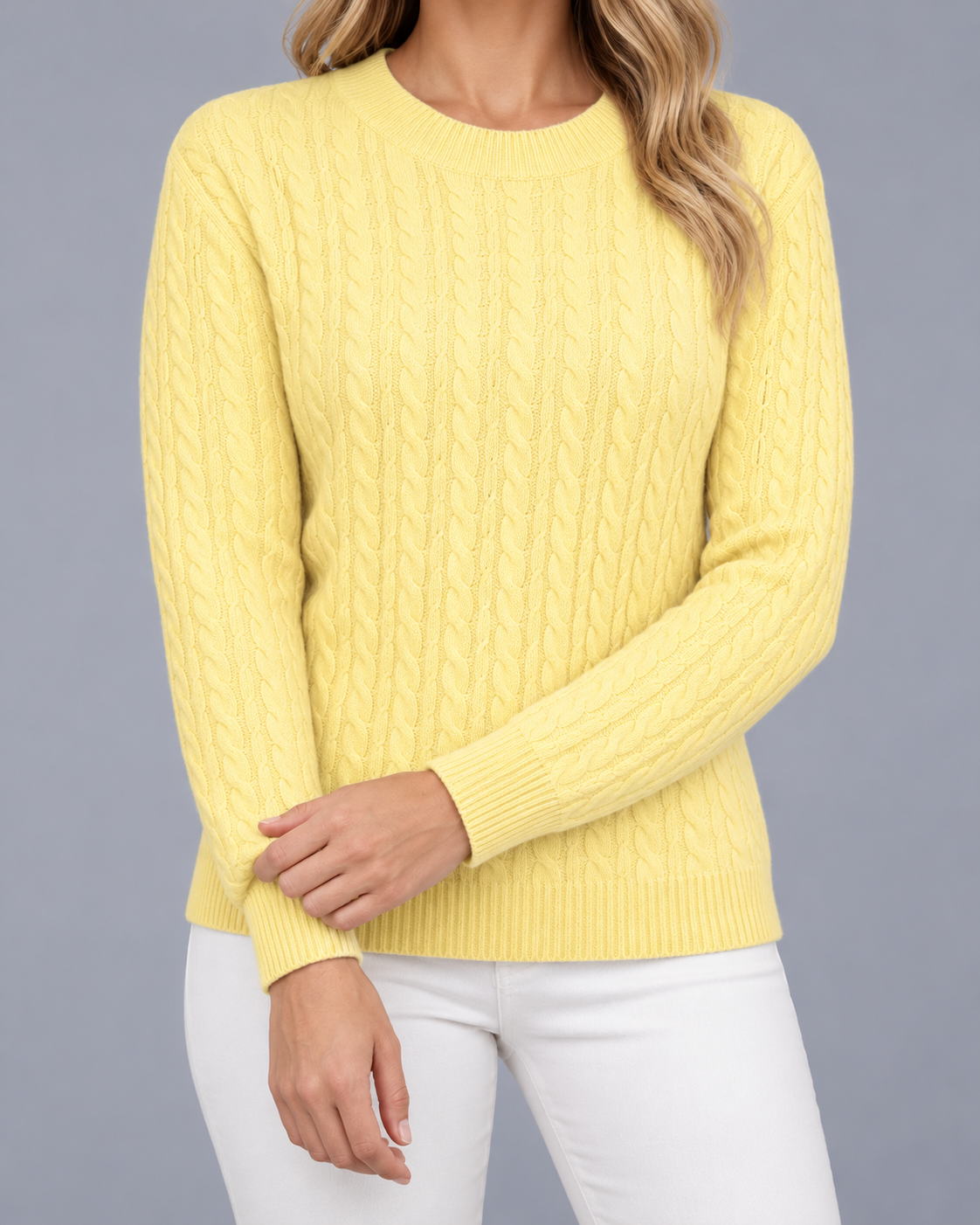 Women's Cable Knit Crew Neck Jumper
