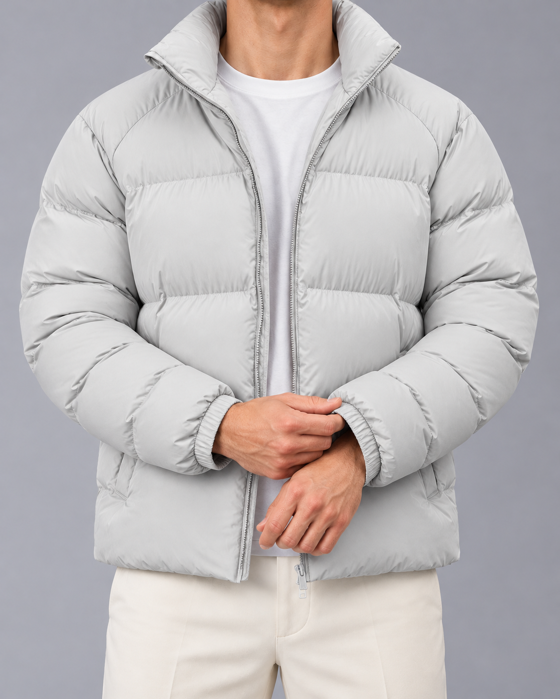 Men's Lightweight Puffer Jacket | Short Insulated Winter Coat