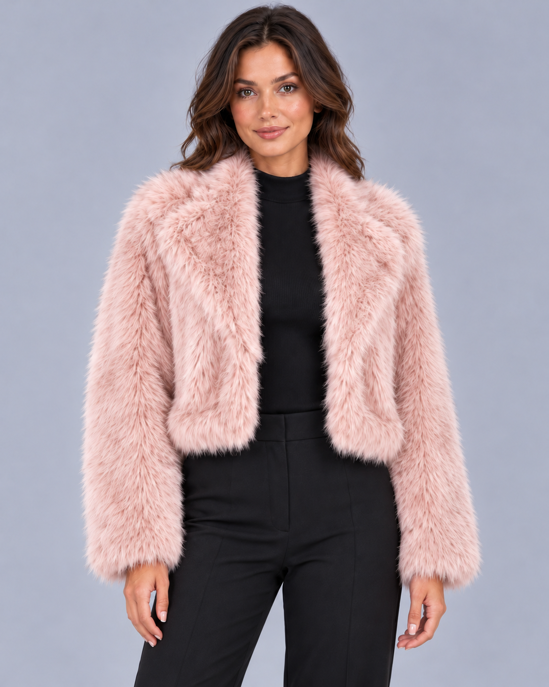Women's Cropped Faux Fur Jacket
