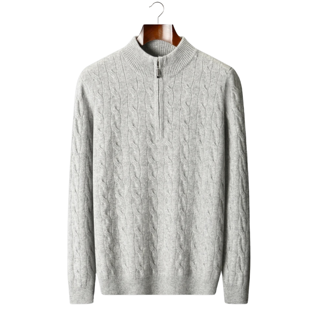 Cable Knit Wool Half Zip