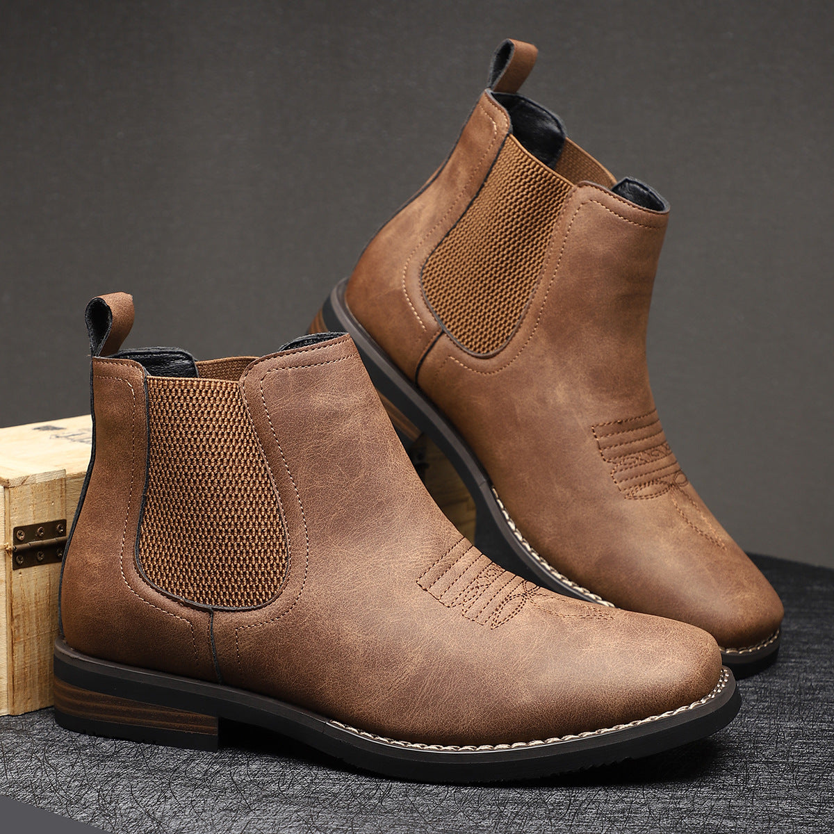 Mens Leather Ankle Boots