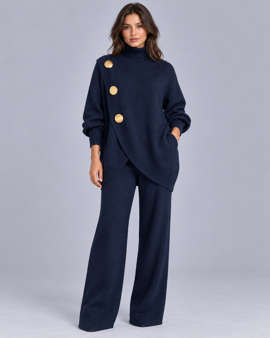 Women's Knitted Turtleneck Co-Ord Set