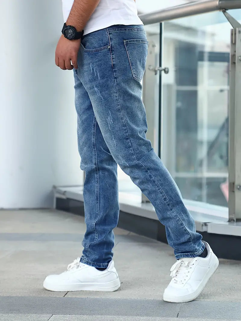Men's Casual Denim Jeans with Pockets