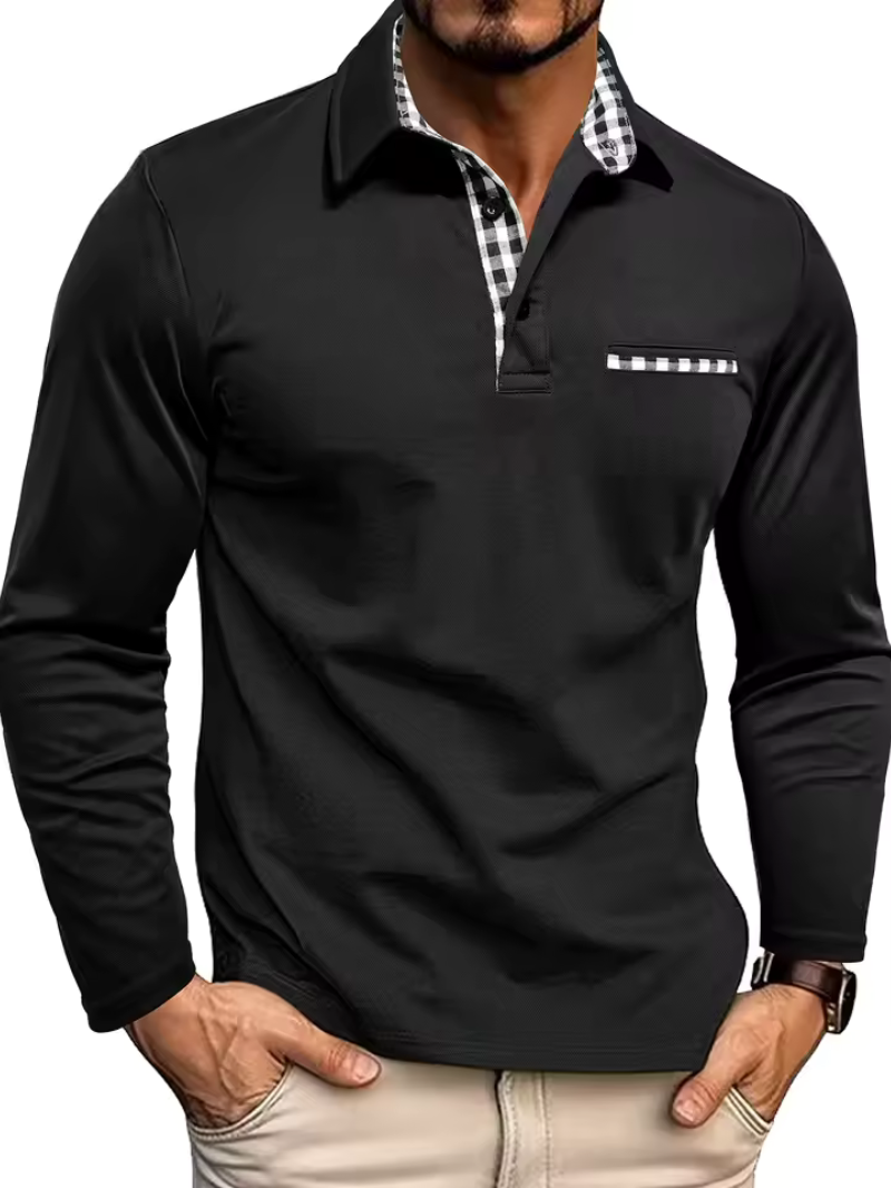 Men's Long Sleeve Polo Shirt - Stylish Golf Shirt for Men