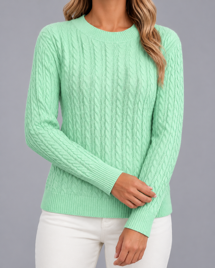 Women's Cable Knit Crew Neck Jumper