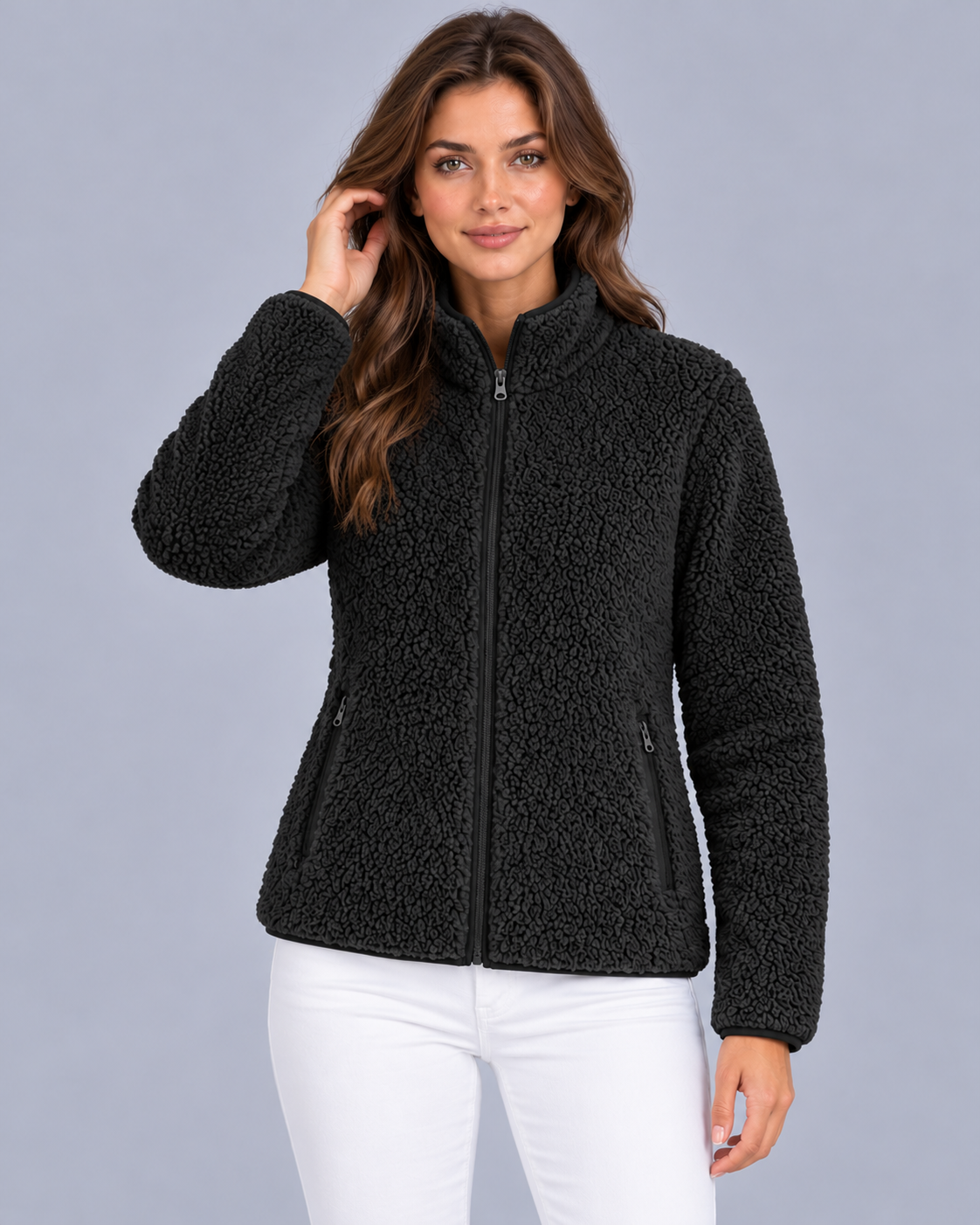 Women's Full-Zip Sherpa Fleece Jacket