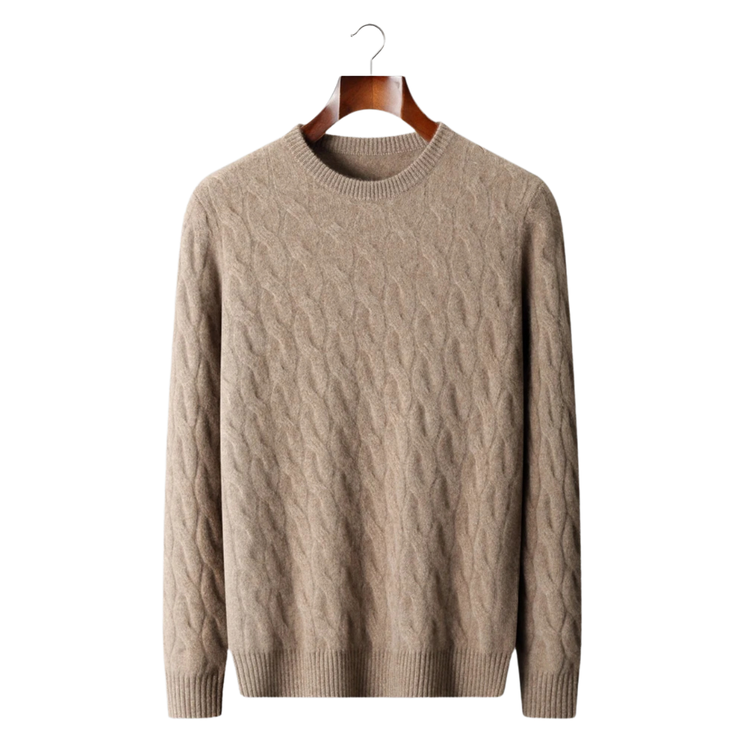 Cable Knit Wool Crewneck