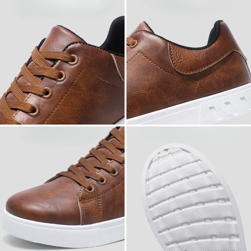 Stylish Faux Leather Sneakers for Men