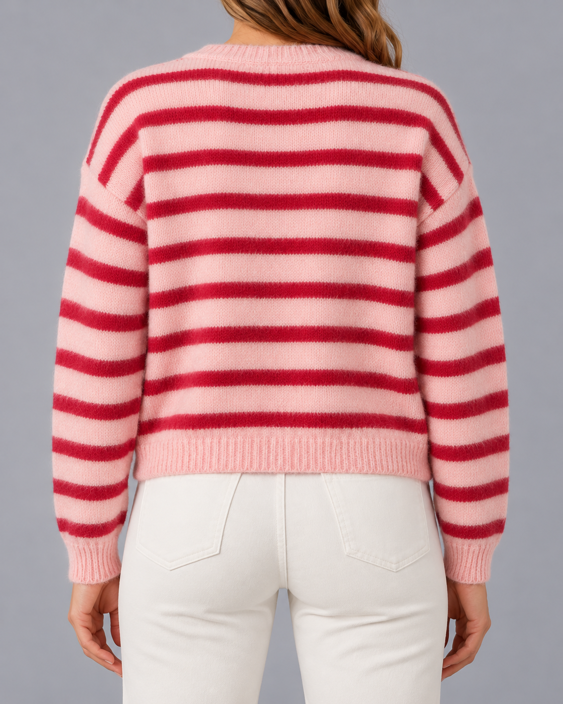 Women's Striped Button-Front Cardigan | Relaxed Knit