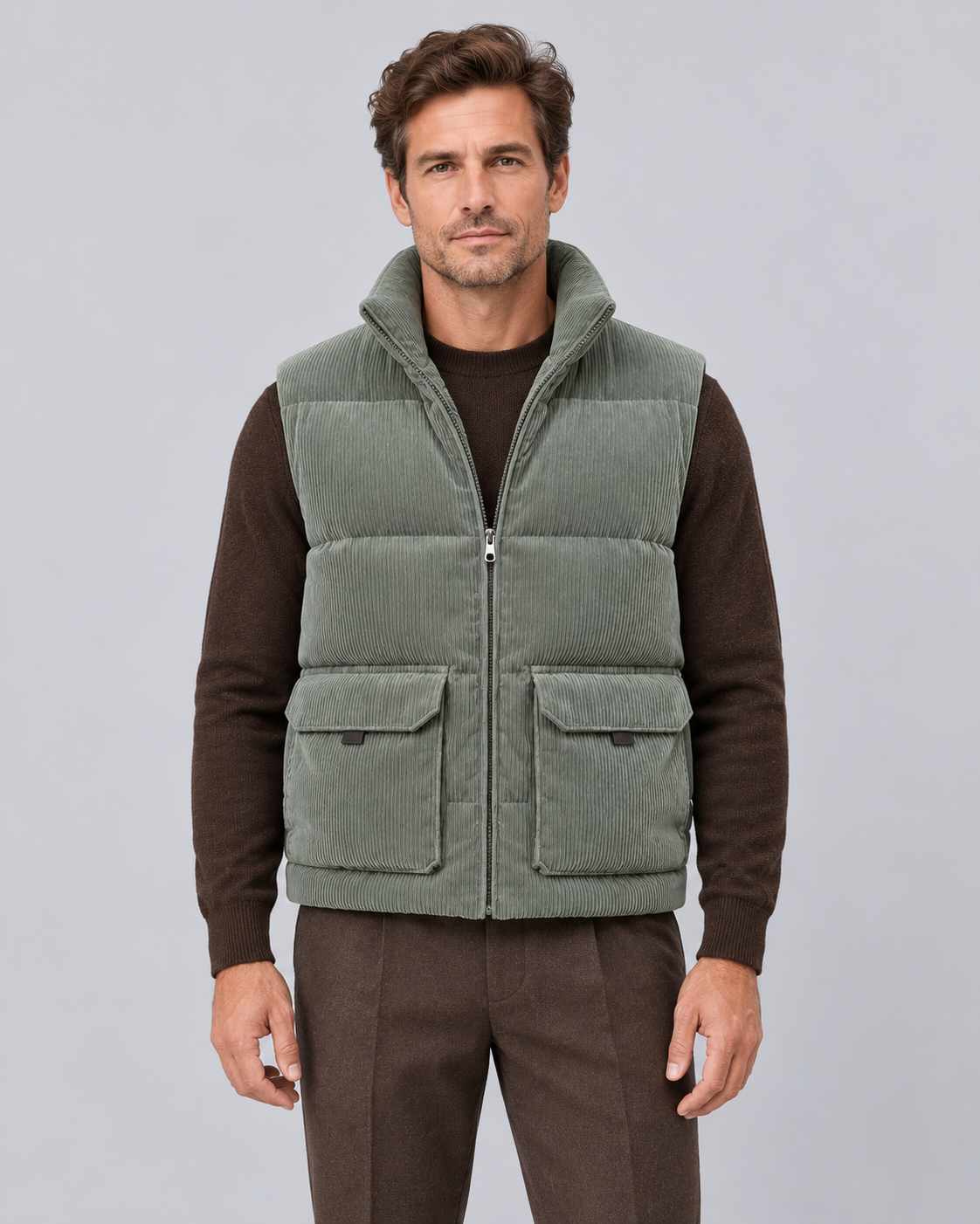 Men's Corduroy Fleece-Lined Gilet | Warm Padded Bodywarmer