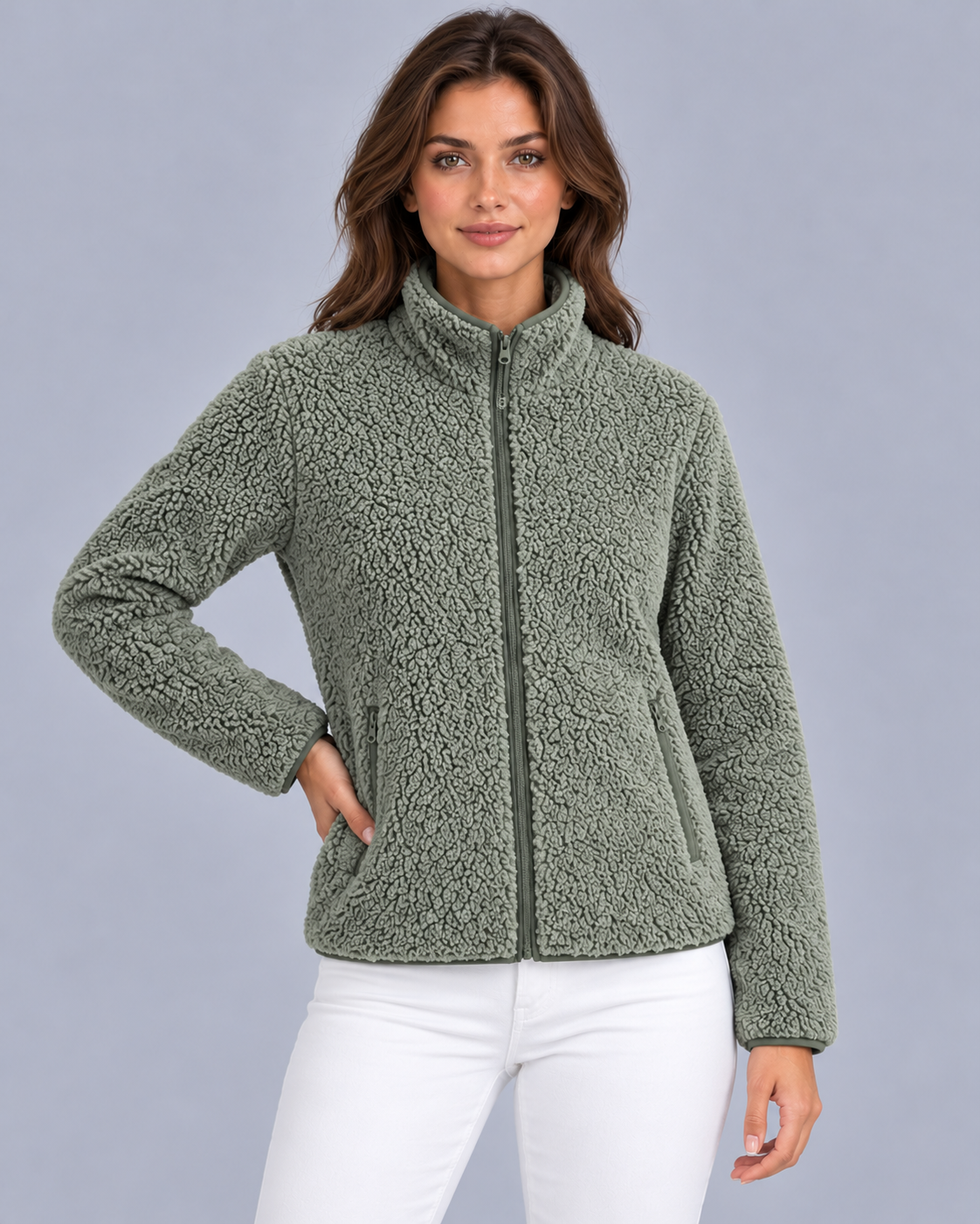 Women's Full-Zip Sherpa Fleece Jacket