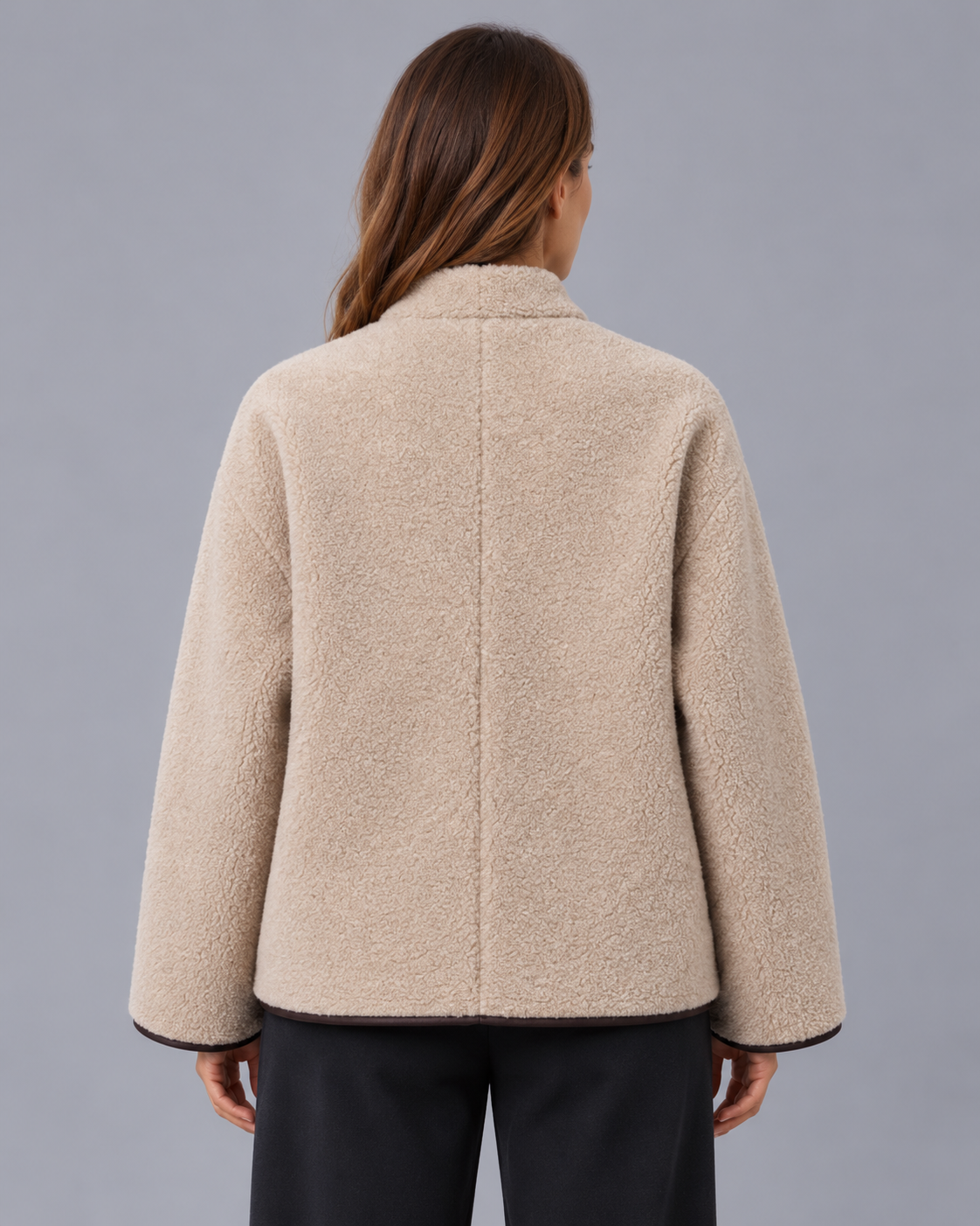 Women's Faux Fur Teddy Jacket with Toggle Fastenings