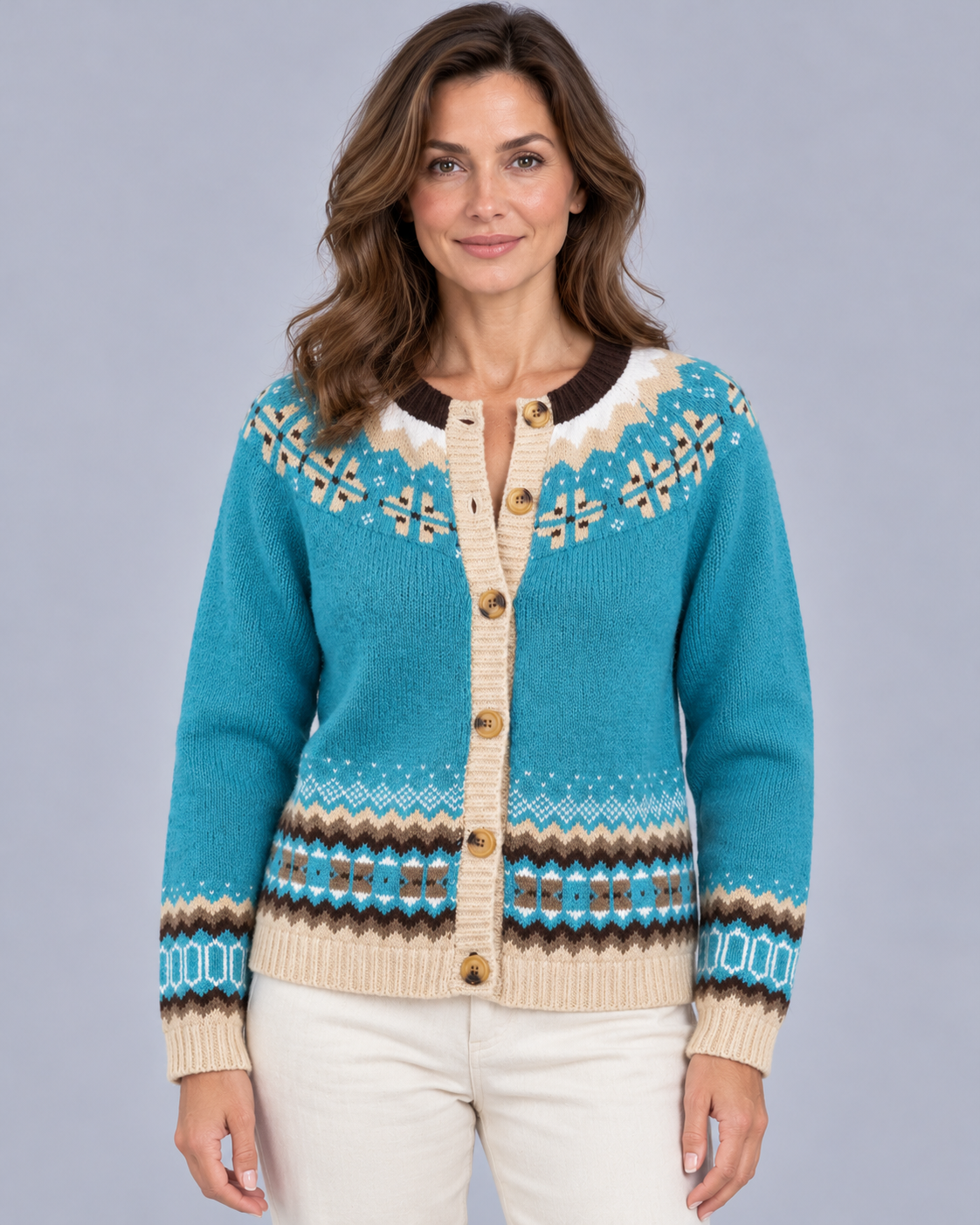 Women's Fair Isle Button Up Cardigan