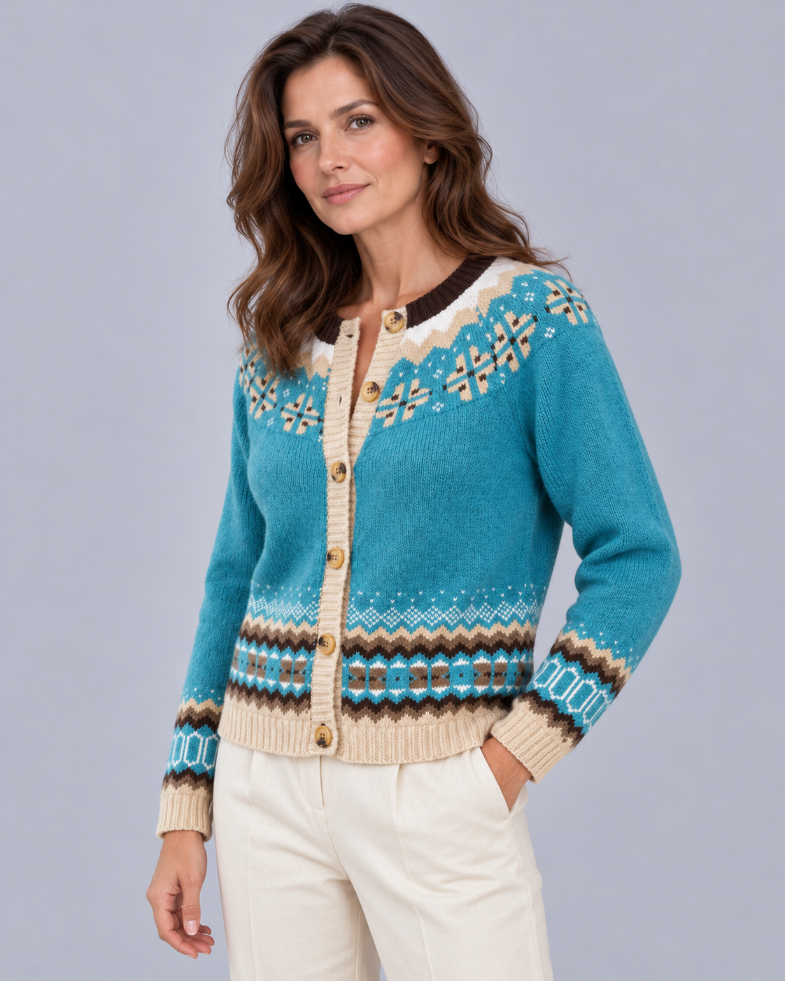 Women's Fair Isle Button Up Cardigan