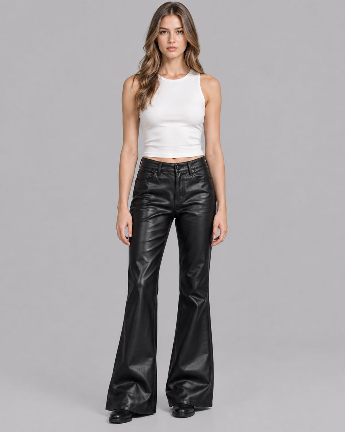 Women's High-Waisted Flared Trousers with Bootcut Fit