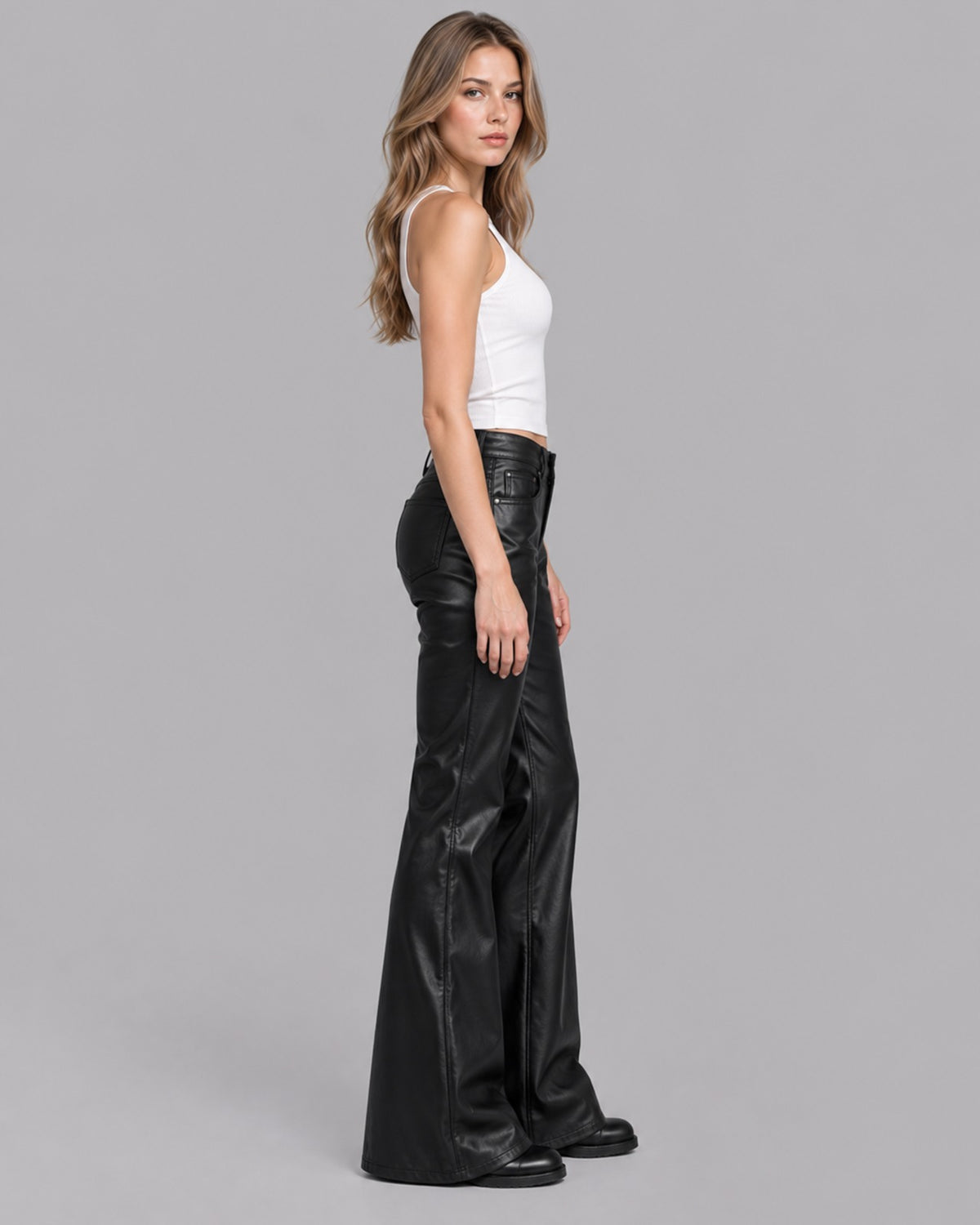 Women's High-Waisted Flared Trousers with Bootcut Fit