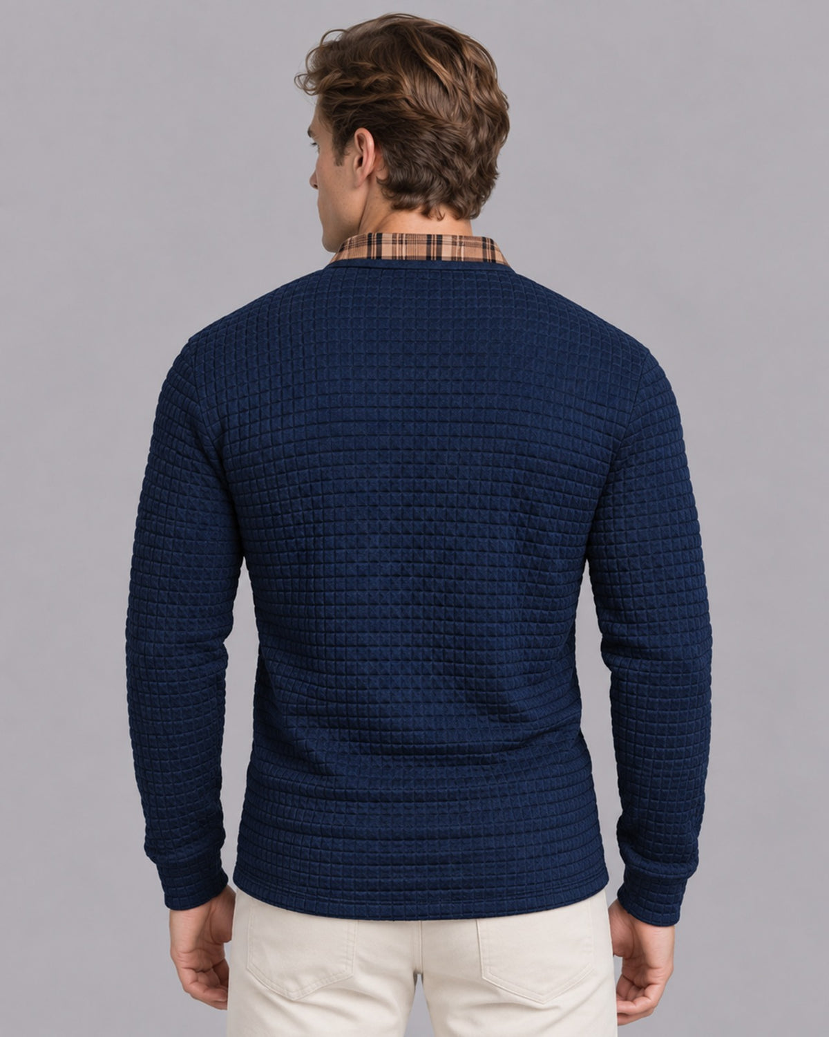 Men's Striped Longsleeve Polo Shirt