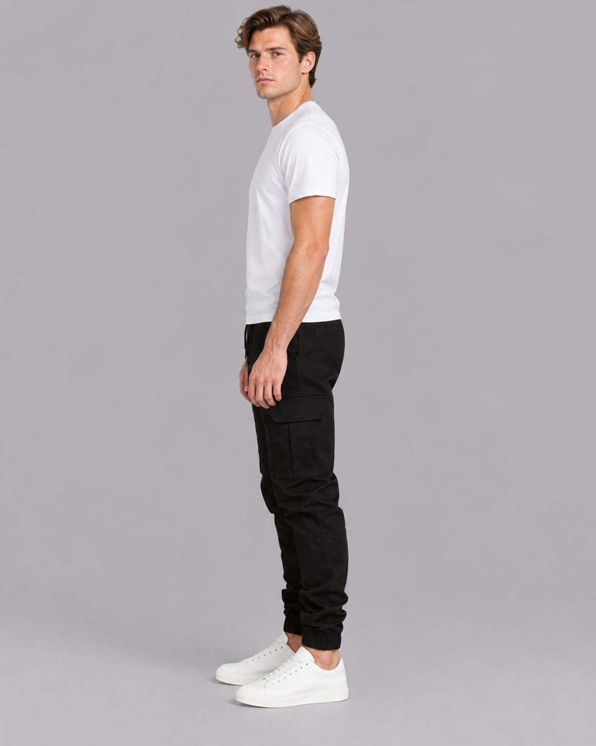 Men's Cotton Cargo Trousers | Joggers with Adjustable Drawstrings