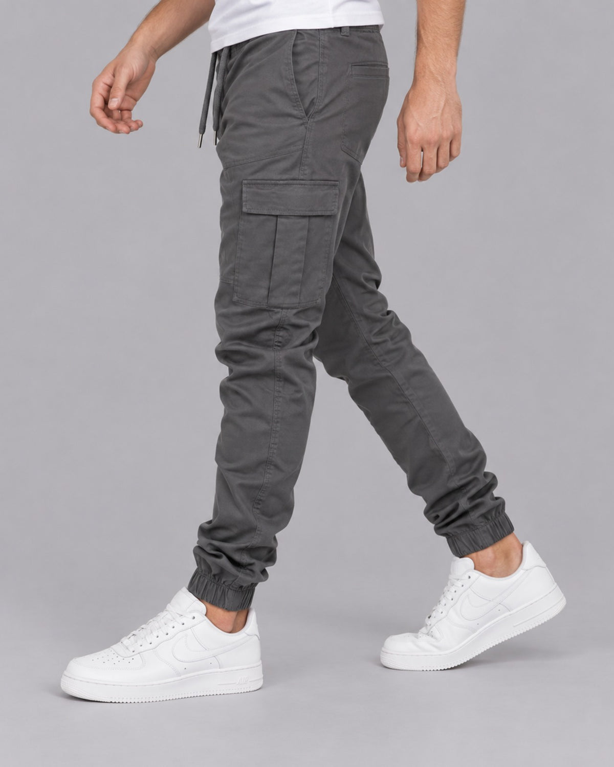 Men's Cotton Cargo Trousers | Joggers with Adjustable Drawstrings