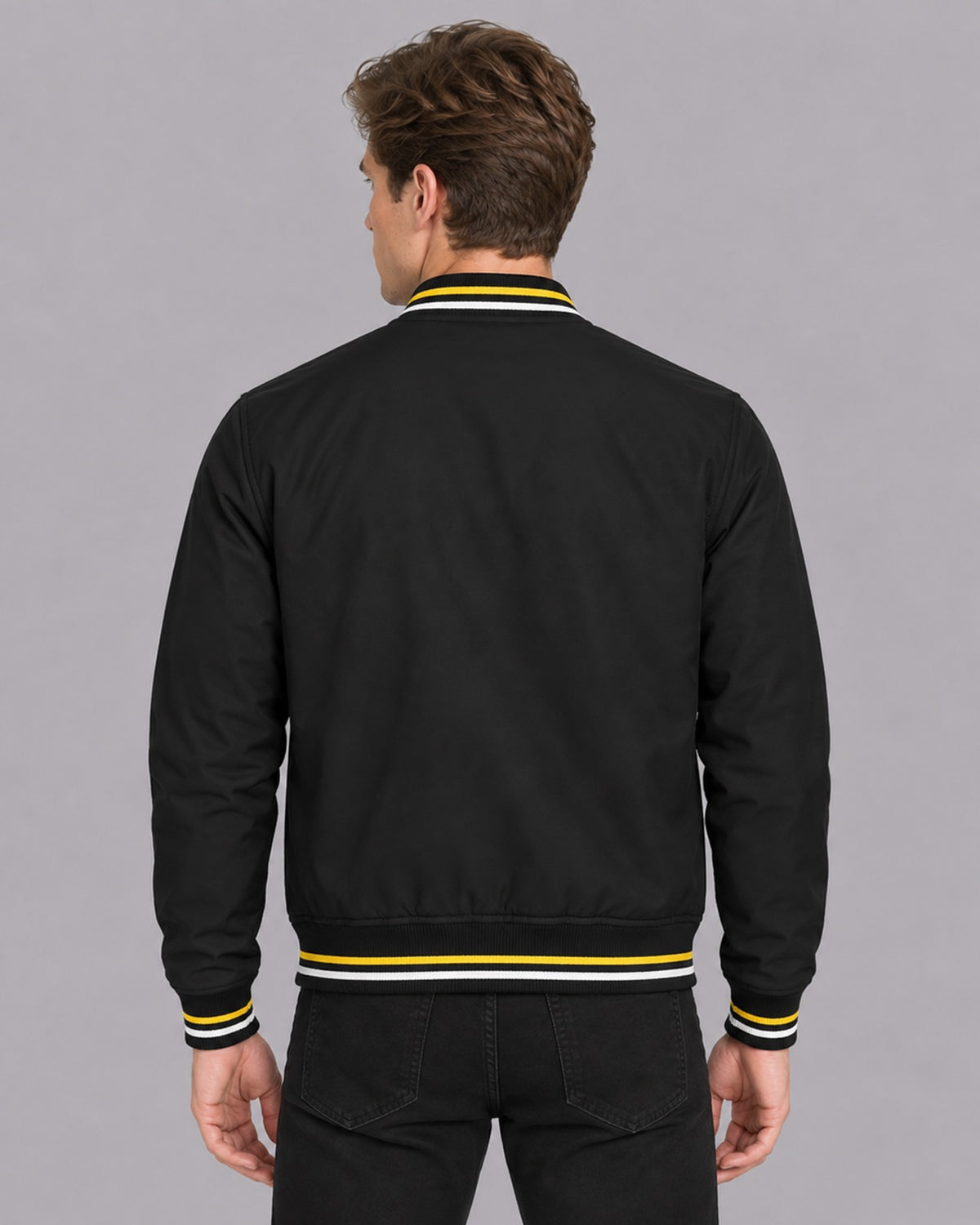 Men's Polyester Parka Jacket | Ribbed Winter Zipper Coat