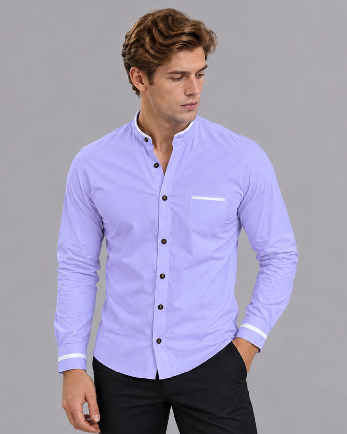 Men's Cotton Long Sleeve Shirt | Slim Fit