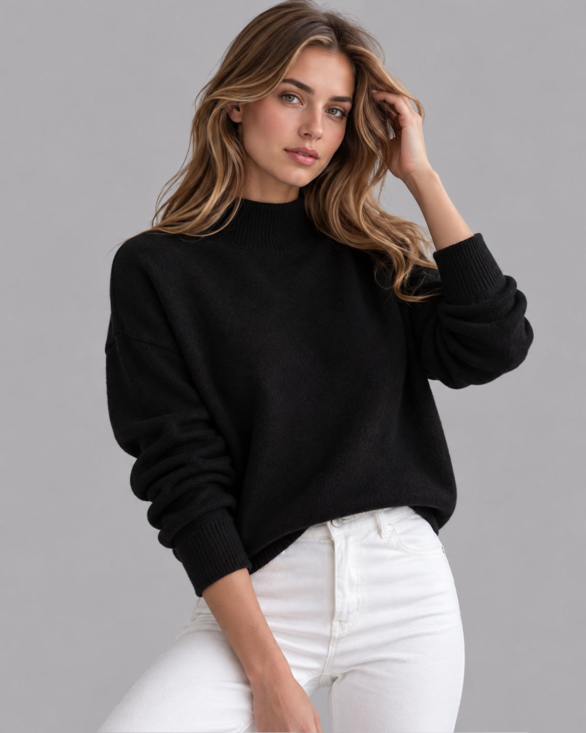 Women's Knitted Roll Neck Jumper | Classic Turtleneck