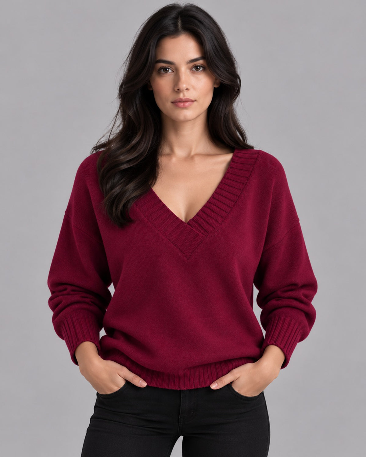 Women's Knit Crewneck Sweater | Long Sleeve Jumper