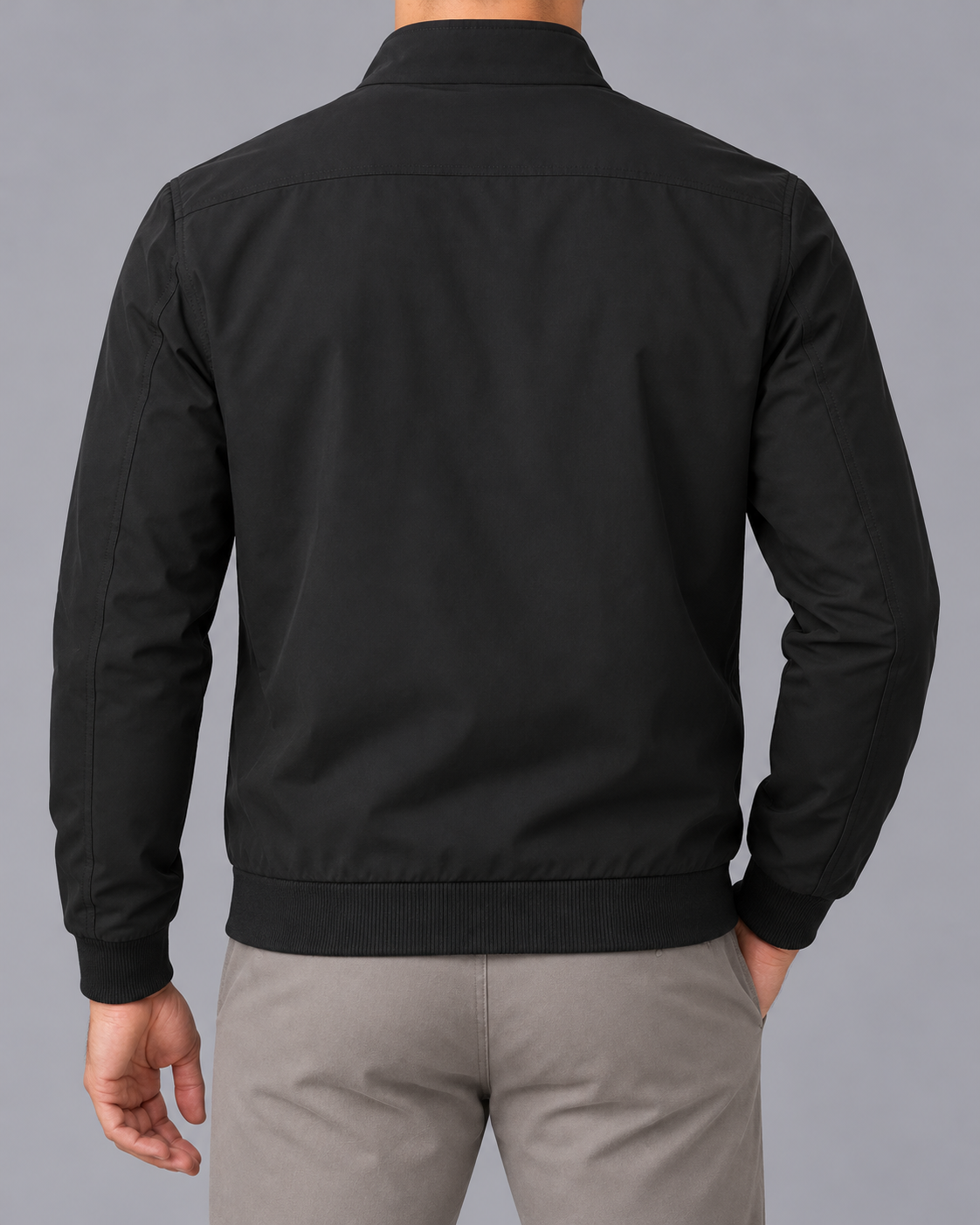 Men’s Quilted Lined Stand Collar Jacket