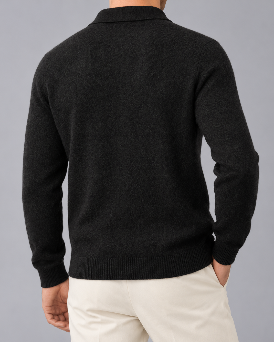 Men's Cashmere with Polo Collar