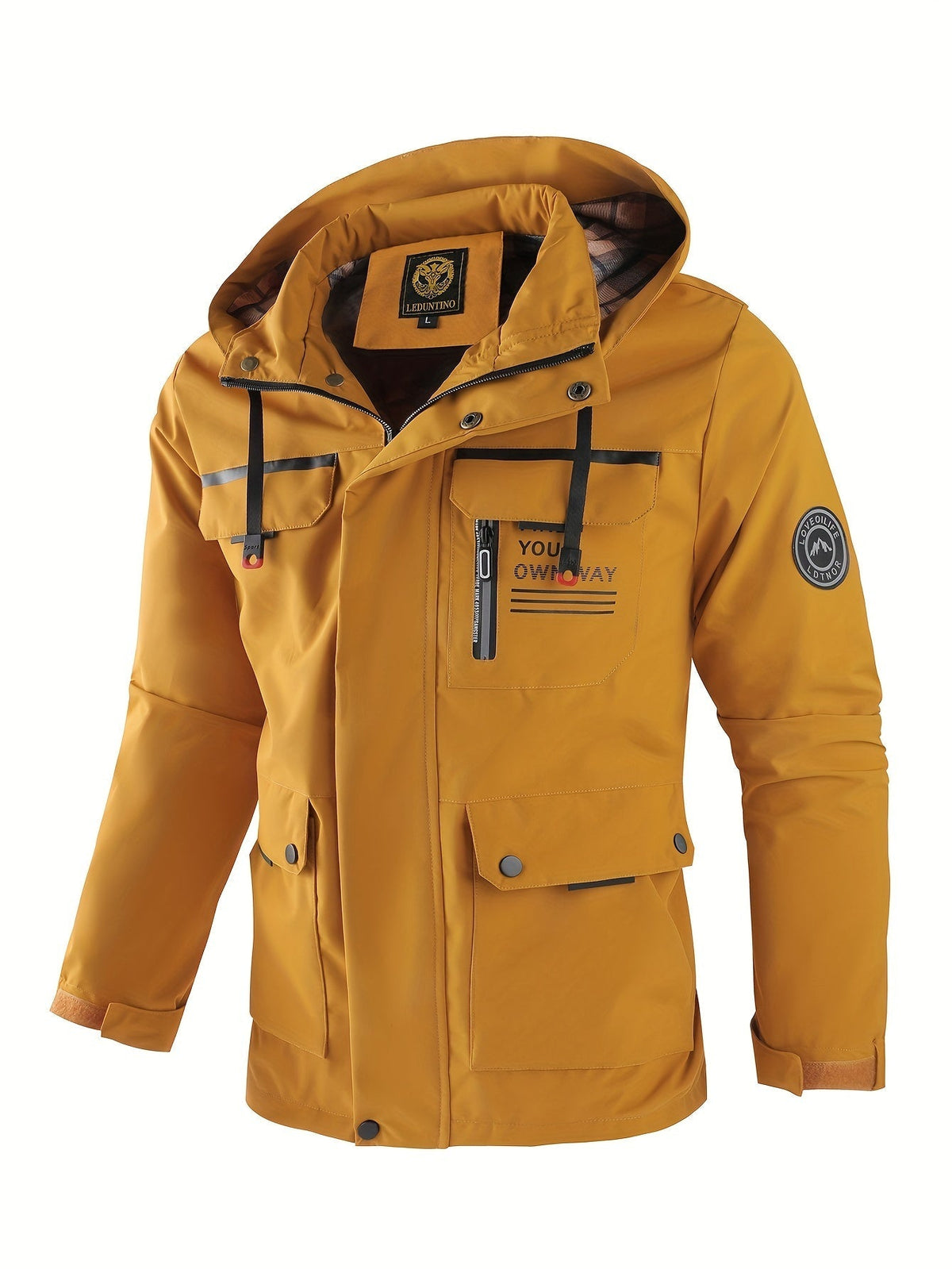 Men's Waterproof Winter Jacket with Adjustable Hood