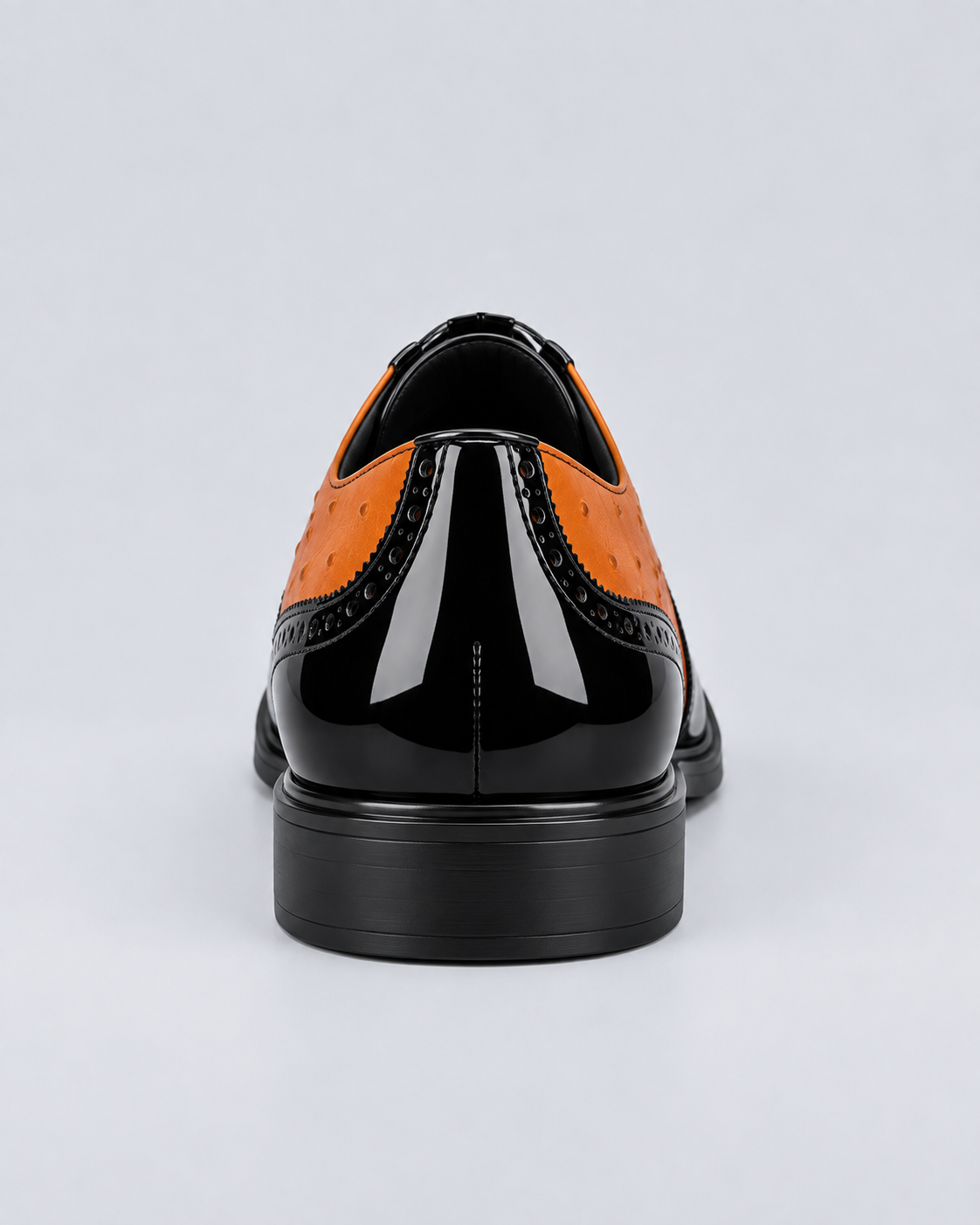 Men's Genuine Ostrich Leather Shoes | Elegant Brogued Dress Footwear with Cushioned Sole